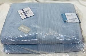 NWT Modern Threads 2-Pack Air Cloud Oversized Resort Bath Towels, Wedgewood Blue
